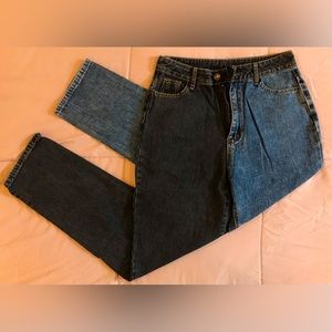 Black & Blue Split Leg Mom Jeans - 6 (M)